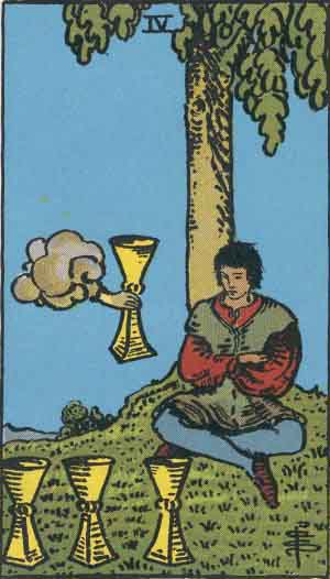 four of cups in reversed love reading