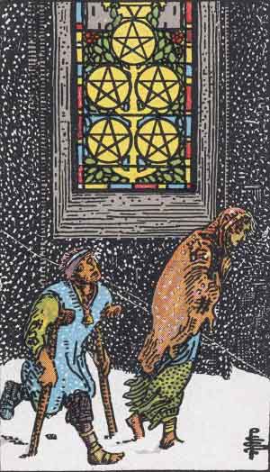 Five of Pentacles: Meaning In Love Tarot Card Reading