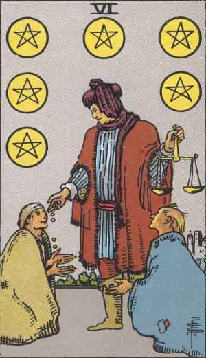 Six of Pentacles: Meaning In Love Tarot Card Reading
