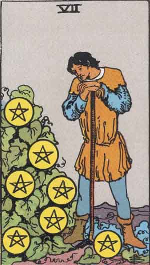 Seven of Pentacles: Meaning In Love Tarot Card Reading
