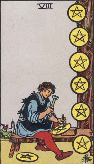 Eight of Pentacles: Meaning In Love Tarot Card Reading