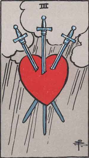 Three of Swords: Meaning In Love Tarot Card Reading