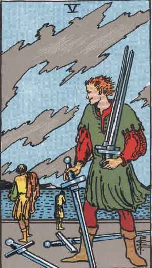 Five of Swords: Meaning In Love Tarot Card Reading