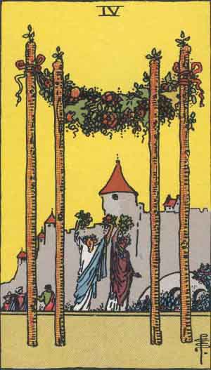 Four of Wands: Meaning In Love Tarot Card Reading