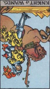 Knight of Wands (Reversed): meaning, love, money, profession, health