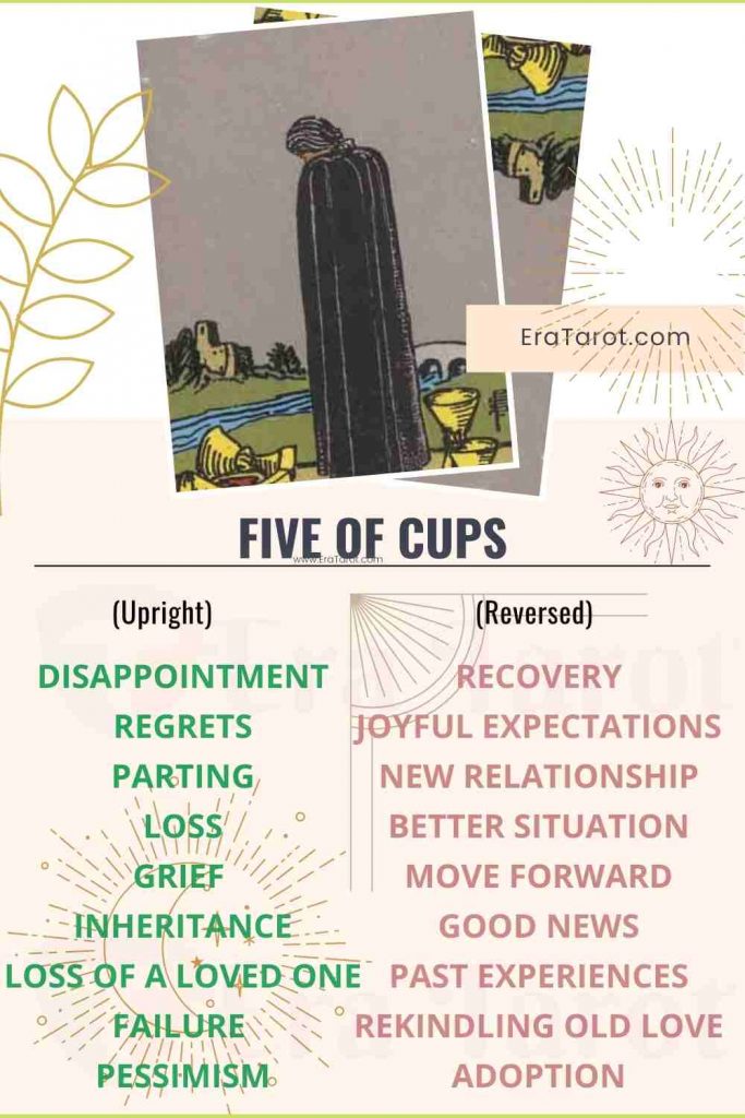 The Five of Cups Meaning, Reversed Outcome, Yes and No, Love Life