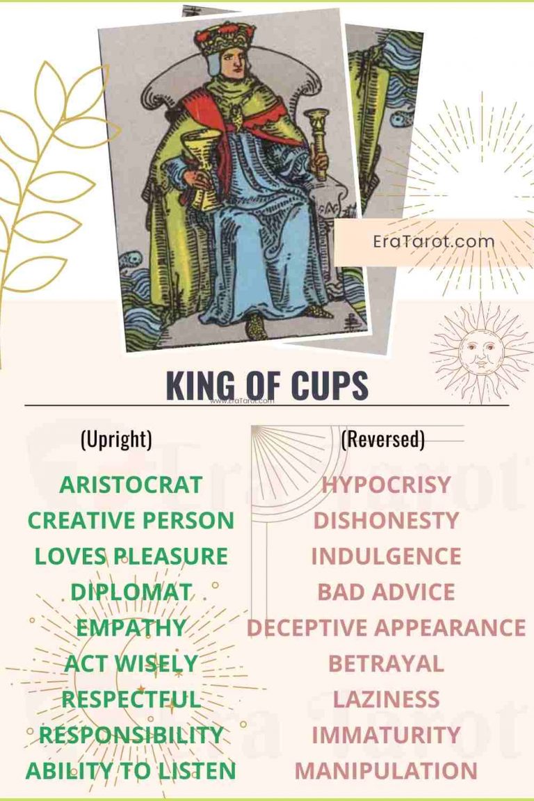 King of Cups Meaning, Reversed, Yes and No, Love Life – Eratarot