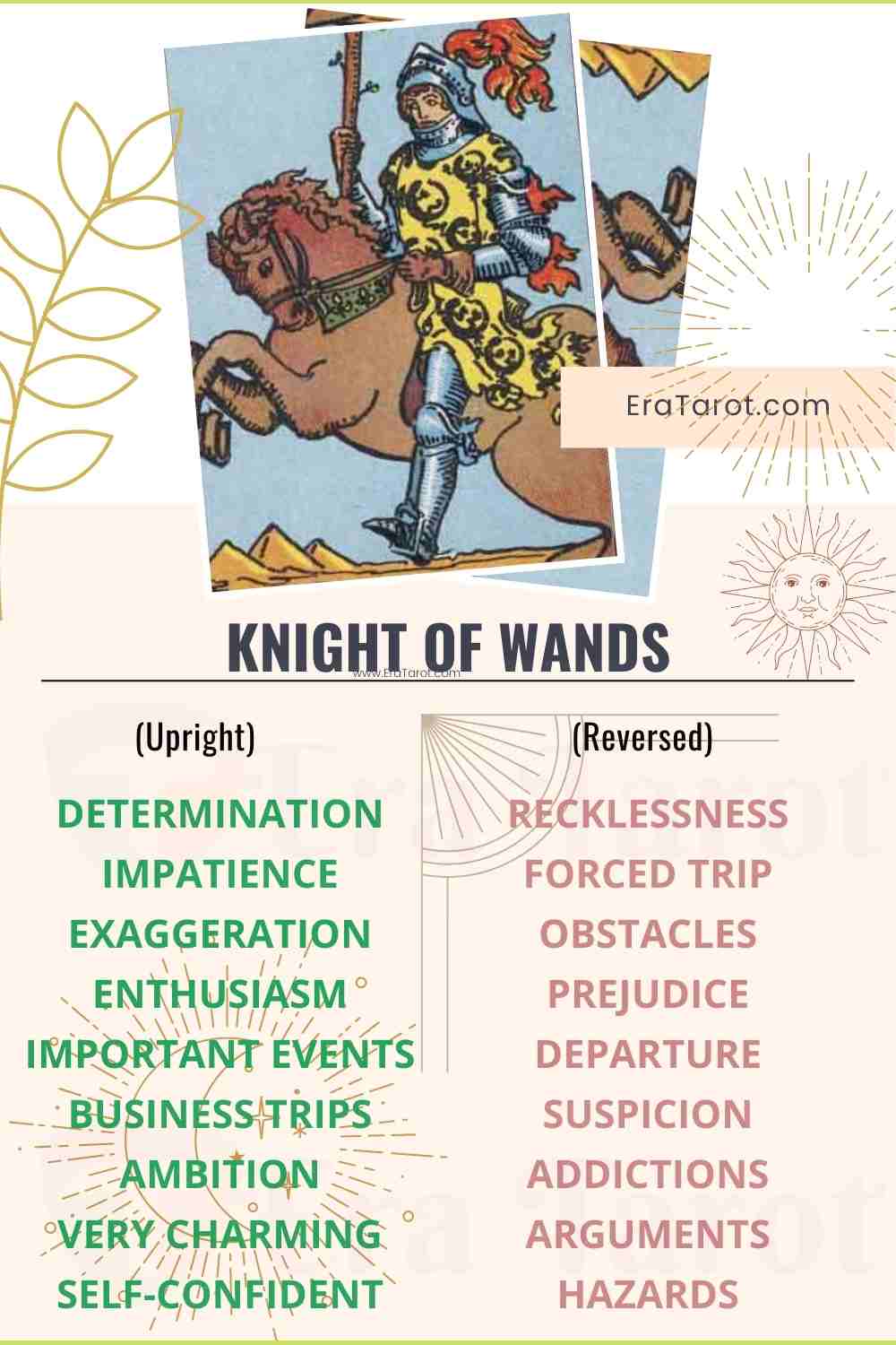 Knight of Wands: Meaning, Reversed , Yes and No, Love Life ⋆ Eratarot