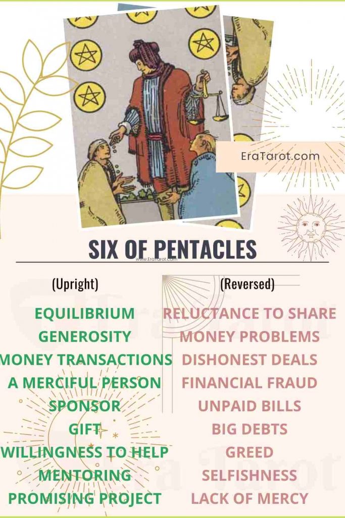 Six of Pentacles: Meaning, Reversed , Yes and No, Love Life