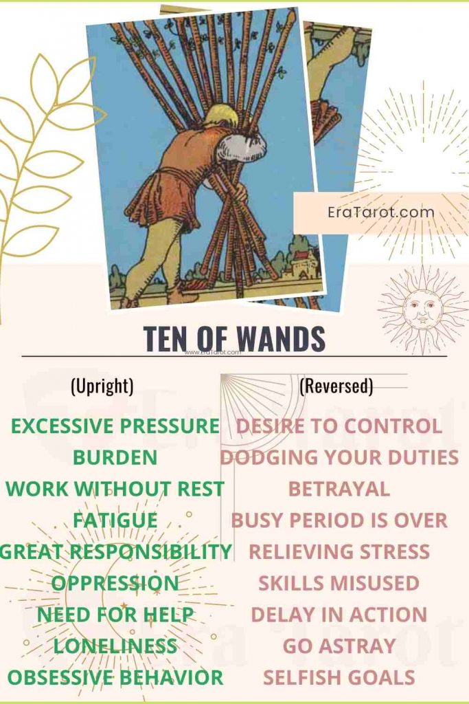 Ten of Wands: Meaning, Reversed , Yes and No, Love Life