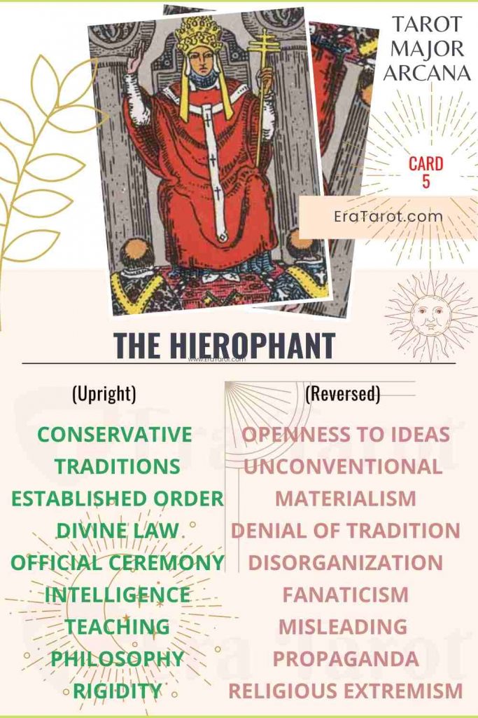 The Hierophant Tarot Card Meaning - Major Arcana Card Number 5 (V)