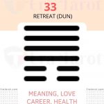 i ching hexagram 33 - Retreat (Dun): meaning, love, career, health, advice